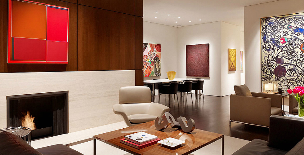 Contemporary cabinetry in the kitchen, bathroom, bedroom and office.