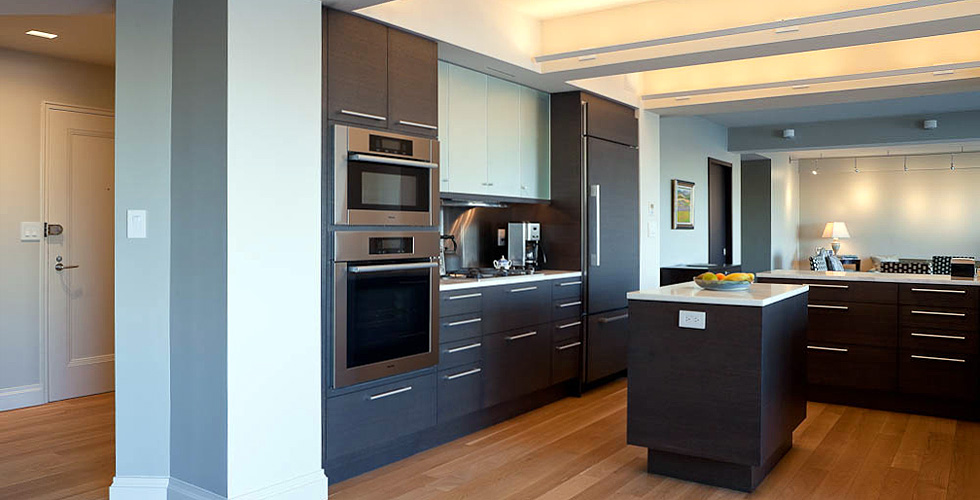 Contemporary kitchen, bathrooms and built-ins