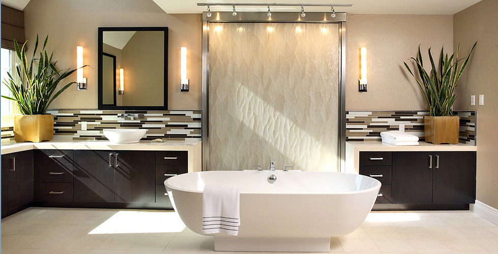 Custom contemporary bathroom.